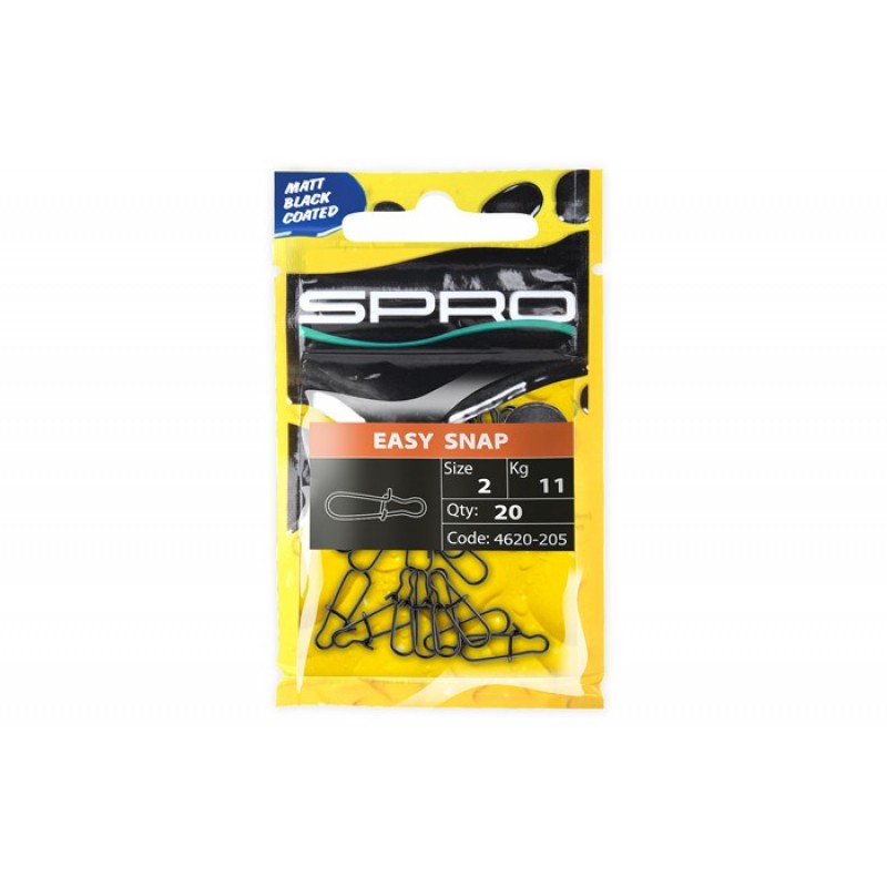 Карабин SPRO Matte Black Easy Snap №2/11кг/20шт.